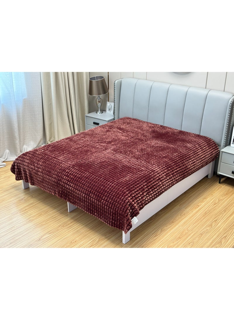 STARGOLD 220x240cm Weighted Comfort Blanket Extra Heavy 1 Ply Winter Throw Blanket Super Soft Embossed Wool Feel Bedding, 10LBS, SG-BLC604