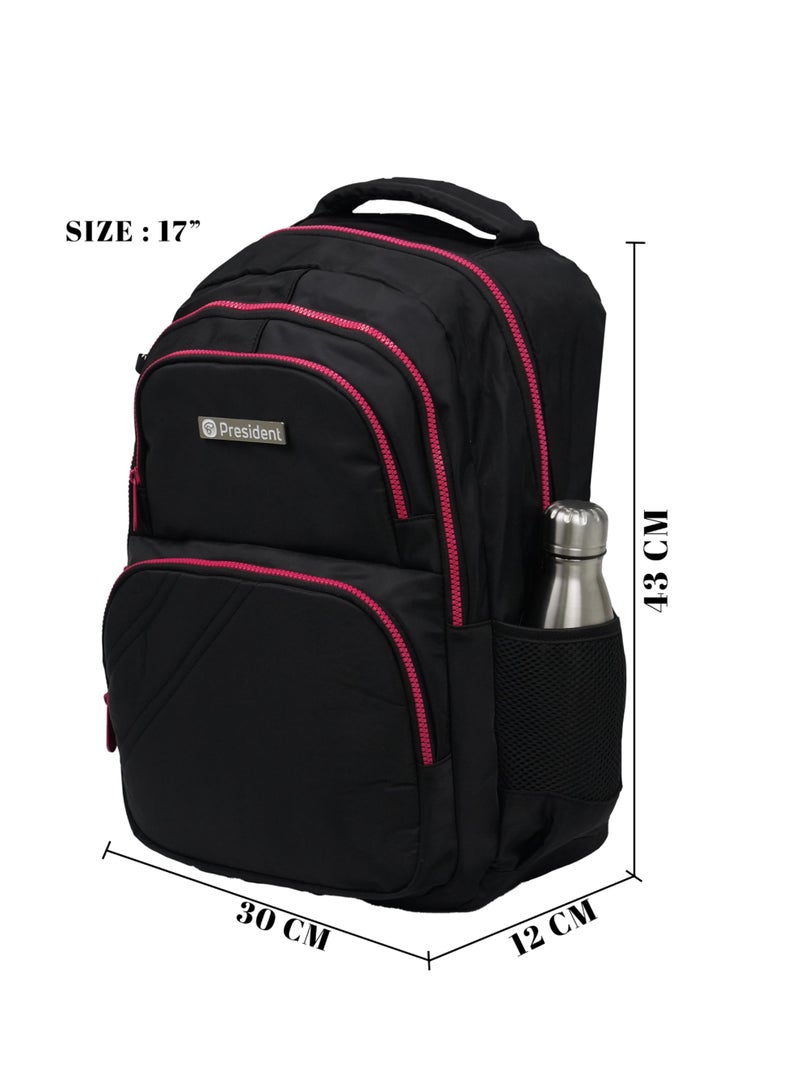 President School Backpack Waterproof Book Bag with Compartments and Doll Pendant for Kids, ( BLACK ) Model-scp0024-17 - Image 4