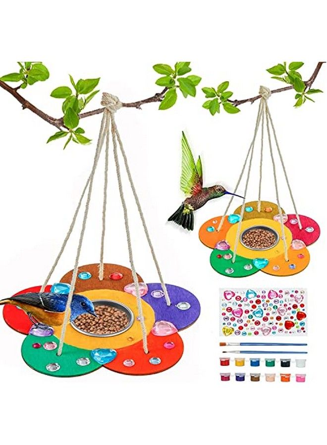 Gooidea Kids Arts And Crafts Bird Feeders For Outside, 2Pack Diy Wooden Paint Kits Outdoor Toys For Boys Girls Age 35 48 812 - Image 1