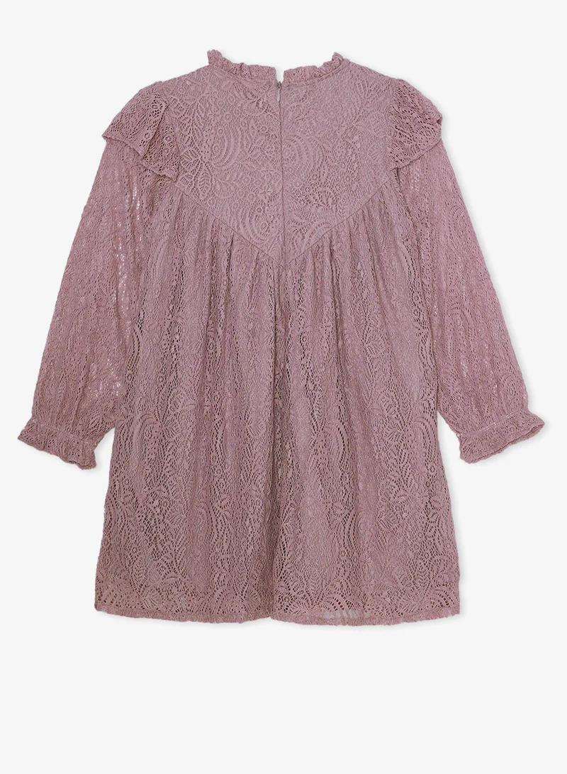 Ripples Girls Lace Party Dress