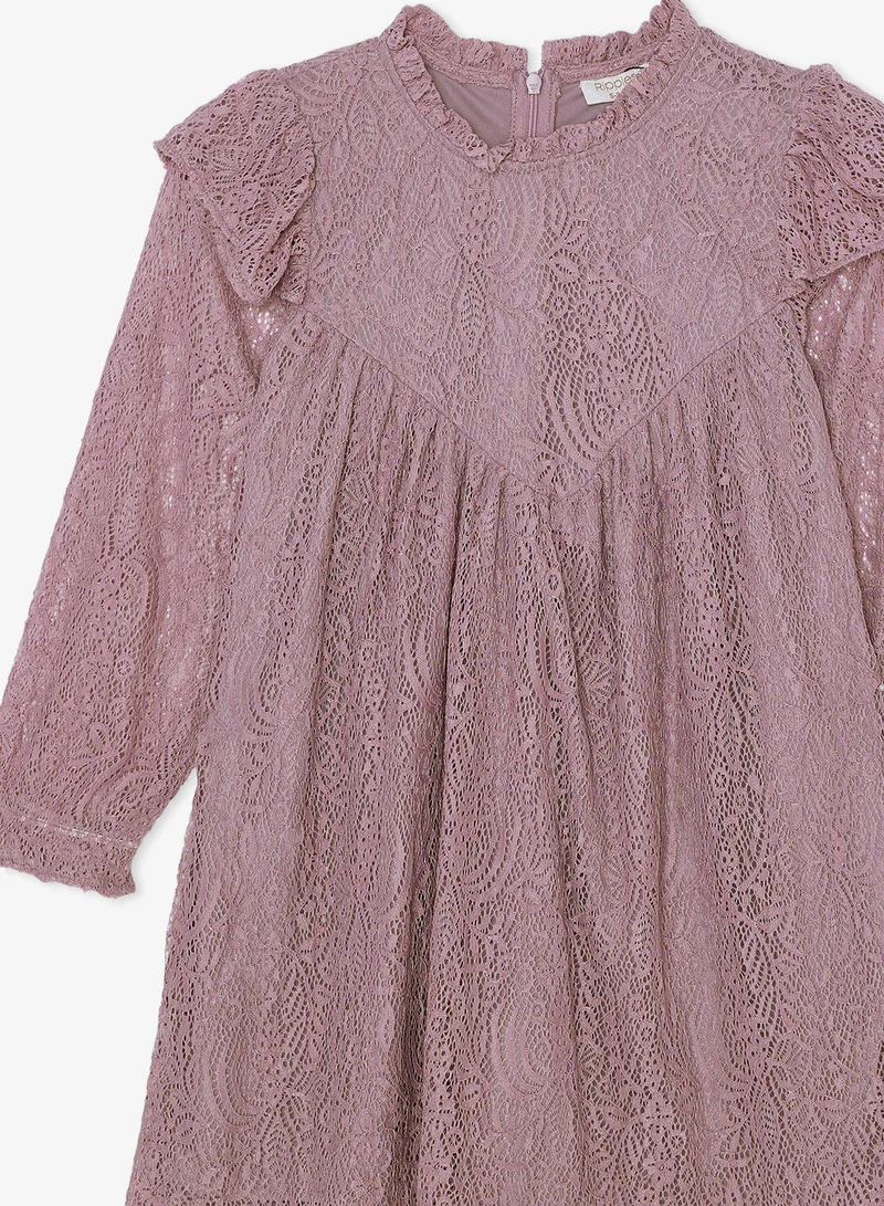 Ripples Girls Lace Party Dress