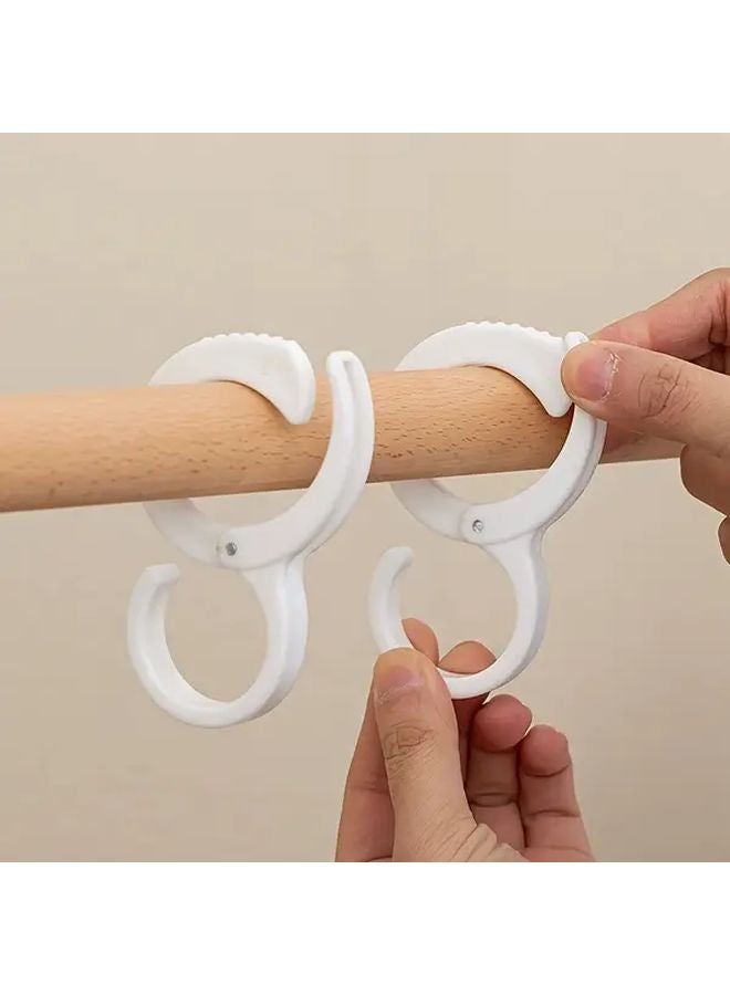 White Plastic S Hooks Adjustable No Drilling Foldable Space Saving For Closets - Image 3