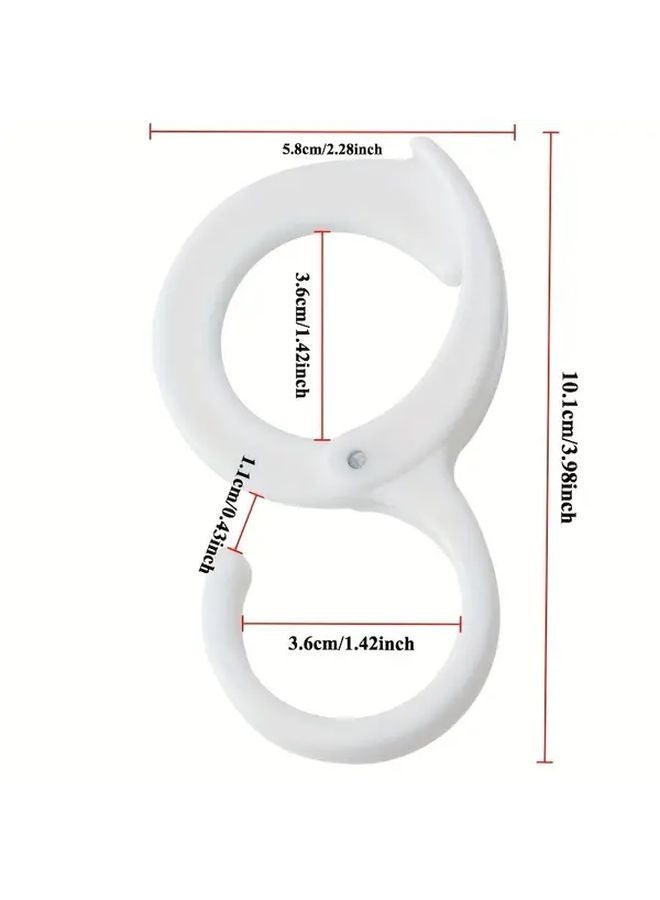 White Plastic S Hooks Adjustable No Drilling Foldable Space Saving For Closets - Image 5