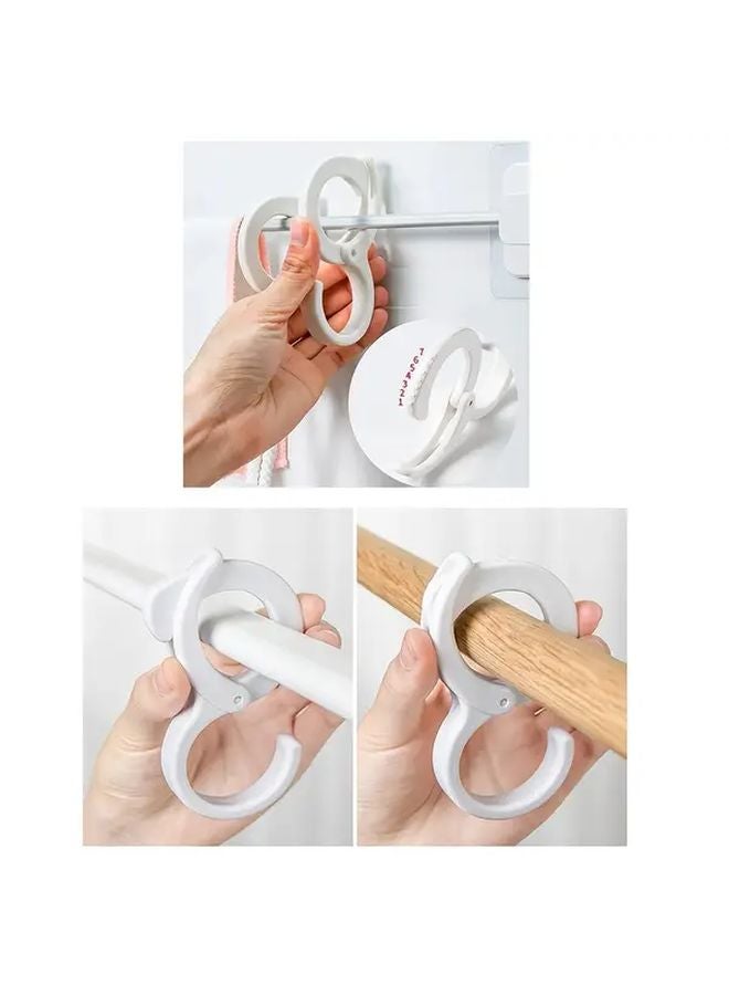 White Plastic S Hooks Adjustable No Drilling Foldable Space Saving For Closets - Image 2
