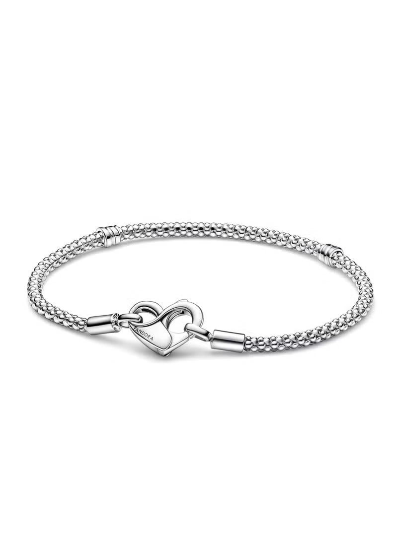 Chomel Sterling Silver Heart-Shaped Potato Chain Bracelet 20cm - Image 1