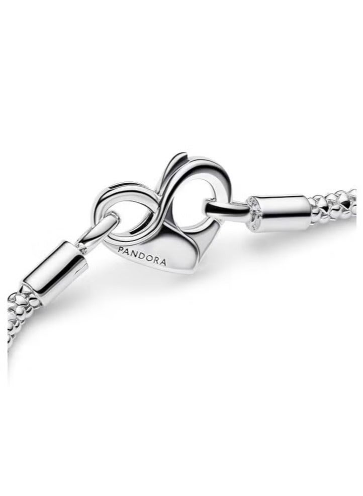 Chomel Sterling Silver Heart-Shaped Potato Chain Bracelet 20cm - Image 2