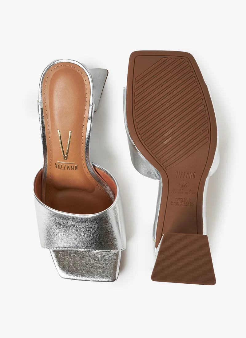 Vizzano  VIZZANO High Heel Sandals for Ladies – SILVER Sandals with Slip On | Comfortable PU Upper & TPR Sole for Women | Best Price UAE