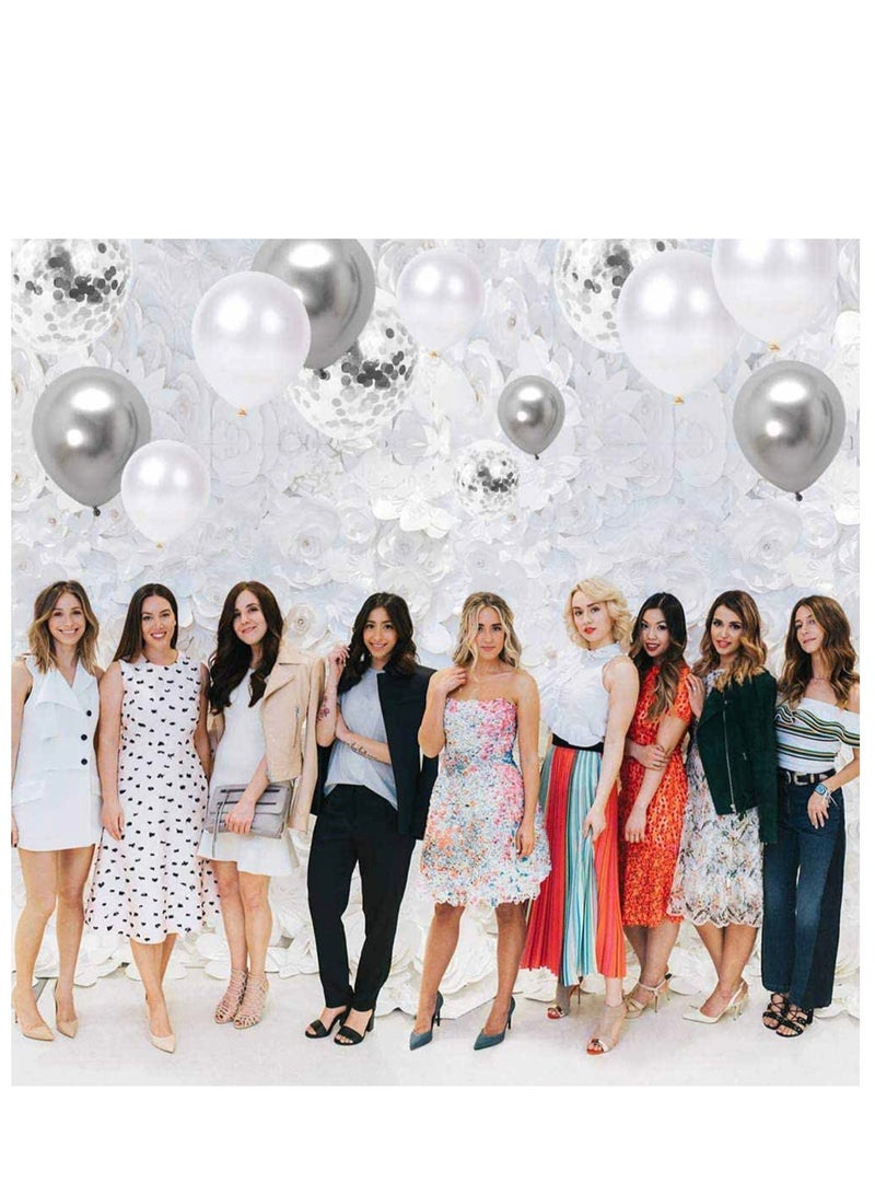 36pcs Silver Latex Balloon Set for Wedding Birthday Anniversary Party Decoration - Image 2