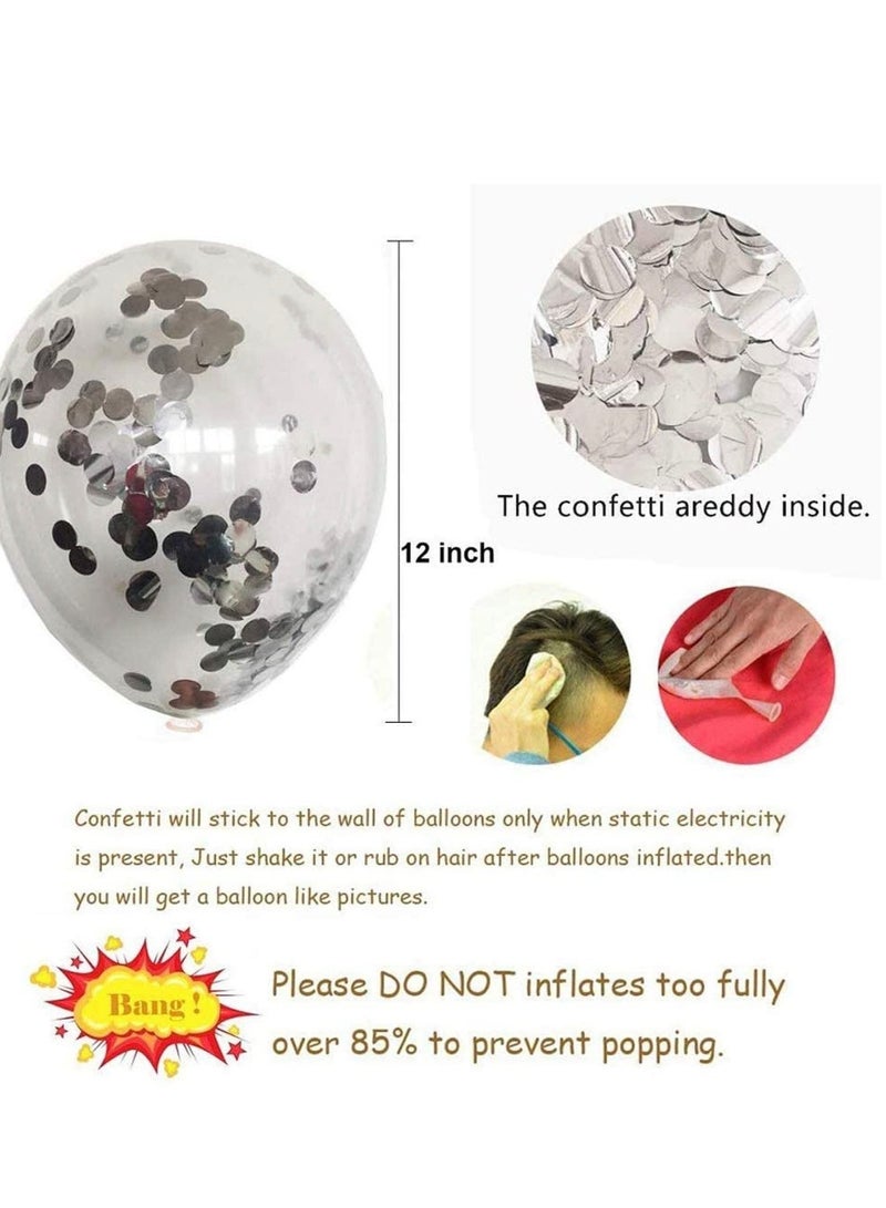 36pcs Silver Latex Balloon Set for Wedding Birthday Anniversary Party Decoration - Image 4