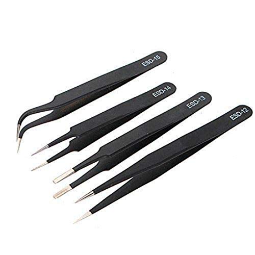 DIY Crafts Diy Crafts 8677 Antistatic Tweezers Repair Nippers Tools Kit Multicolor 4 Piece  - Image 5