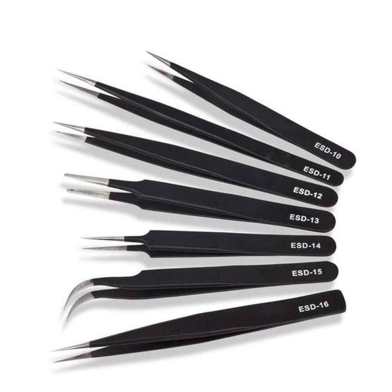 DIY Crafts Diy Crafts 8677 Antistatic Tweezers Repair Nippers Tools Kit Multicolor 4 Piece  - Image 3