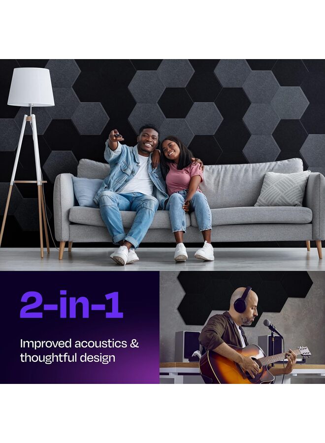 12PCS Acoustic Panels Soundproof Wall Panels Sound Panels High Density Sound Dampening Panels (Color : Gray) - Image 4