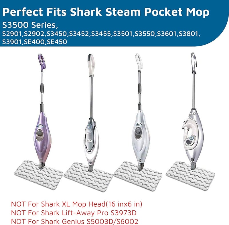 F Flammi Heavy-Duty Steam Mop Replacement Pad for Shark Steam Pocket Mop S3501 S3601 S2901 S2902 S3550 S3801 S3901 SE450 S3601D S3901D for All Hard Floors Soft Scrub Mop Pad for Shark - Image 4