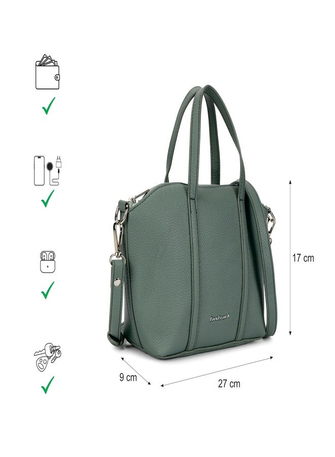 Fastrack Smooth Talker Sling Bag for Women | Detachable Sling Belt, Handle Carry Option, Pebbled Faux Leather, Top Zip Closure & Inner Access Pockets | Versatile & Stylish Compact Bag - Image 4