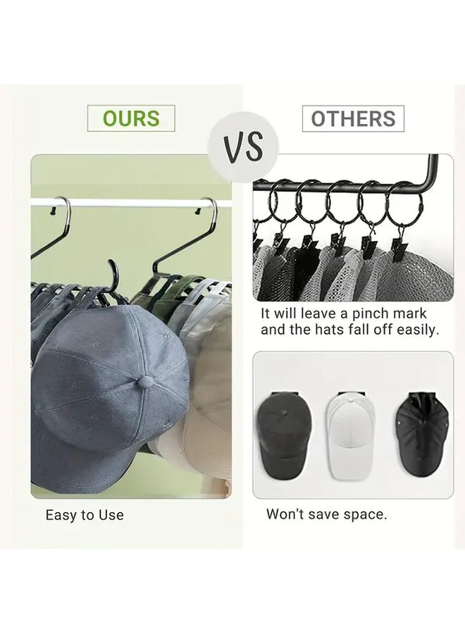 Dark Green Metal and Plastic Baseball Cap Hanger Holds 20 Hats Space Saving Design - Image 5