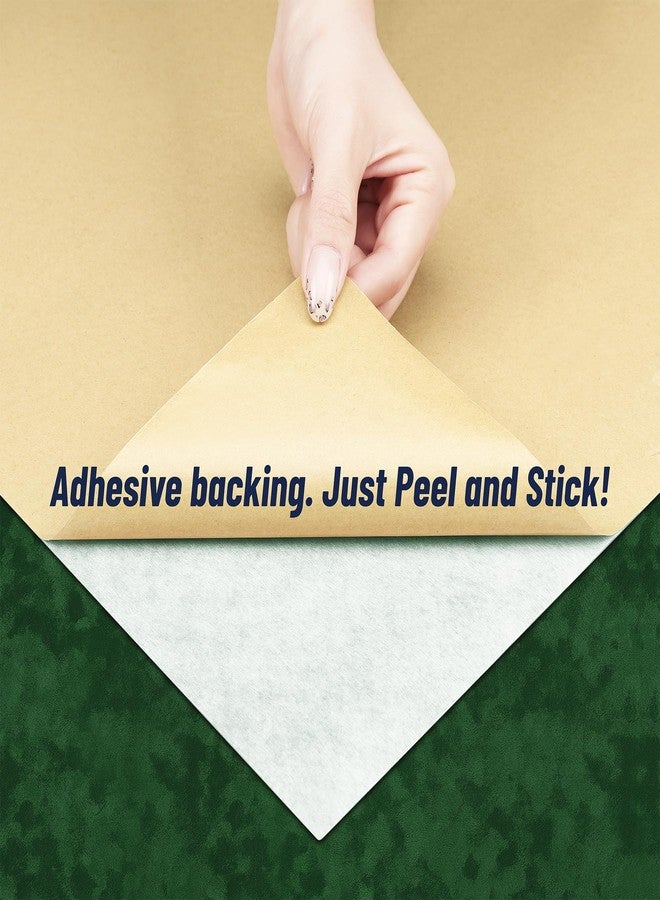 Decotalk 2ft x 10ft Felt Adhesive Sheet Velvet Drawer Liner - Green Shelf Liners Self Adhesive Velvets Drawer Liners Jewelry Box Lining Fabric Felt Lining Velvet Contact Paper Green Felts Shelf Liner - Image 2