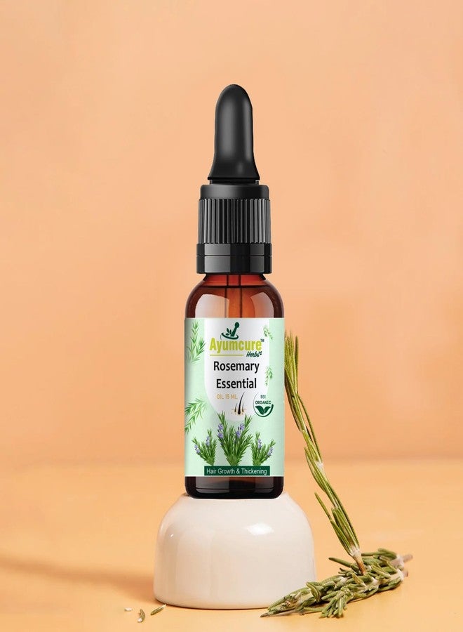 Ayumcure Rosemary Essential Oil for Hair Growth, Hair Fall Control and Nourishment, Skin Care | Clinically Tested & Ecocert Certified Organic 100% Pure, Natural, Undiluted | 15ml - Image 2