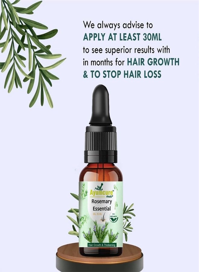 Ayumcure Rosemary Essential Oil for Hair Growth, Hair Fall Control and Nourishment, Skin Care | Clinically Tested & Ecocert Certified Organic 100% Pure, Natural, Undiluted | 15ml - Image 4