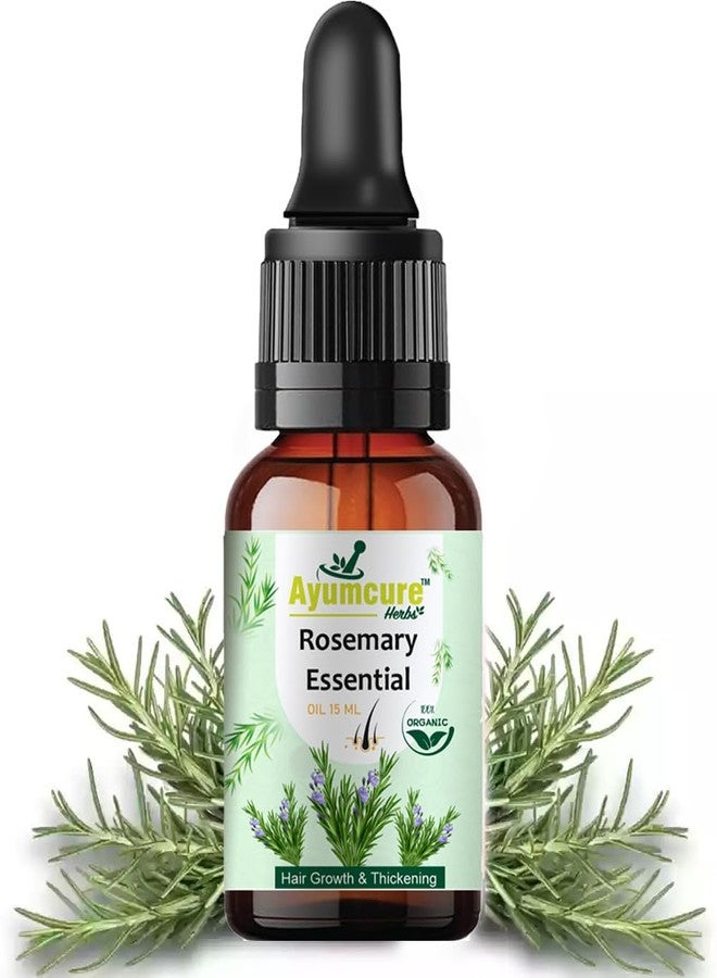 Ayumcure Rosemary Essential Oil for Hair Growth, Hair Fall Control and Nourishment, Skin Care | Clinically Tested & Ecocert Certified Organic 100% Pure, Natural, Undiluted | 15ml - Image 3