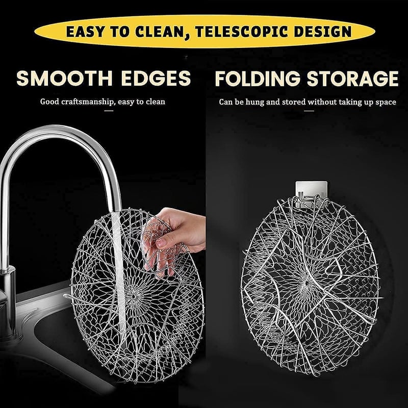EXPORTTANZA Foldable Steam Rinse Deep Frying Basket Stainless Steel Fry French Basket Strainer Net Fried Filter Drainage Rack for Fried Food or Fruits Multifunctional Kitchen Cooking Tool - Image 4