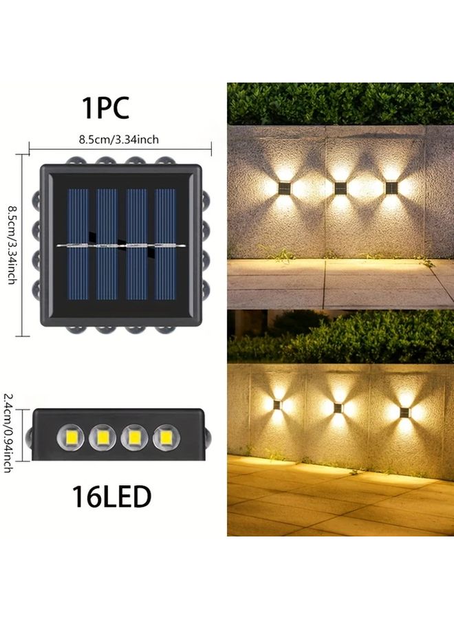 16 LED Solar Wall Light Warm Color Outdoor Landscape Garden Decoration - Image 1