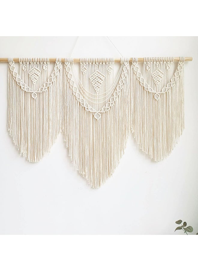 انتيكيانو مكرمية جدارية كبيرة للتعليق على الحائط، ديكور عصري بوهيمي 109x81 سم - Image 1