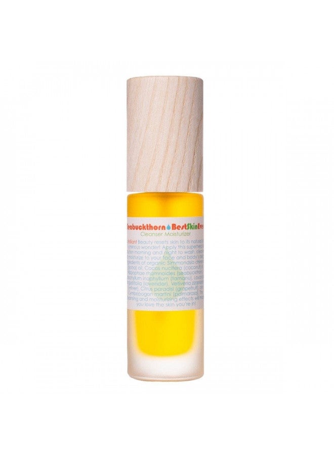 LIVINGLIBATIONS livinglibations - Organic Best Skin Ever Seabuckthorn Facial Cleansing Oil + Moisturizer | Natural, Clean Beauty (30ml Travel Size) 
