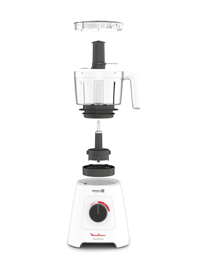 MOULINEX Blendforce 2 POWELIX blender | 1.75L | 600 W | Smart Lock | Up to 3 minutes of continuous blending on any of the three speeds | Grinder | Ice crush function | Air Cooling System | including XL Chopper 500 ML | 1.75 L 600 W LM42X127 White - Image 3