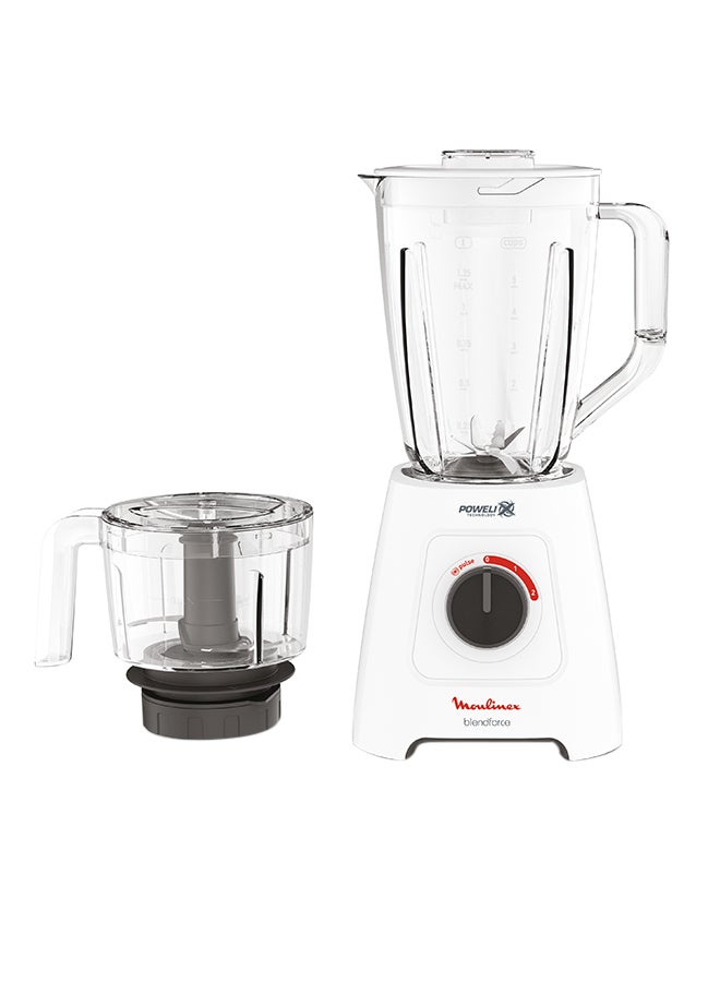 MOULINEX Blendforce 2 POWELIX blender | 1.75L | 600 W | Smart Lock | Up to 3 minutes of continuous blending on any of the three speeds | Grinder | Ice crush function | Air Cooling System | including XL Chopper 500 ML | 1.75 L 600 W LM42X127 White - Image 1