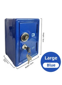 Generic A Generation Of Mini Metal Safe Creative Savings Tank Key Safe Decoration Manufacturers Large-Color:18cm Blue-Dimensions:18cm Coin  - Image 1