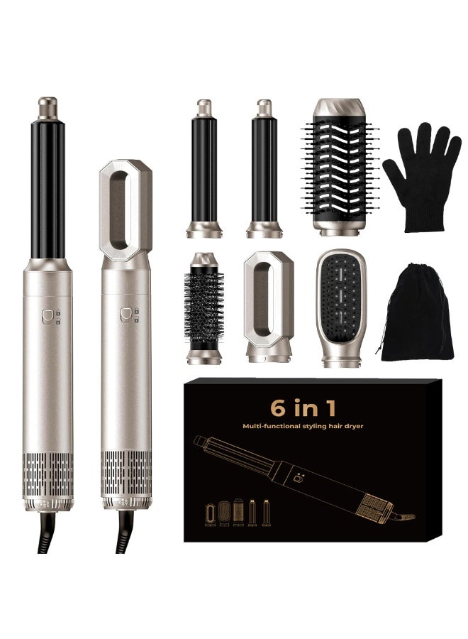 Air Brush Hair Styler, Airbrush 6 in 1 Multi Styler with Hair Dryer Brush, Air Curler, Airbrush Hair Styler for Hair Styling, Airstyler for Women Dry, Volume, Curl, and Smooth - Image 1