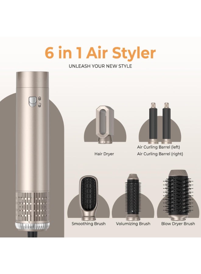 Air Brush Hair Styler, Airbrush 6 in 1 Multi Styler with Hair Dryer Brush, Air Curler, Airbrush Hair Styler for Hair Styling, Airstyler for Women Dry, Volume, Curl, and Smooth - Image 3