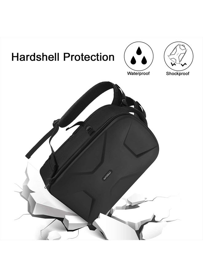 Mosiso Camera Backpack, DSLR/SLR/Mirrorless Photography Camera Bag 15-16 inch Waterproof Hardshell Case with Tripod Holder&Laptop Compartment Compatible with Canon/Nikon/Sony, Black - Image 4