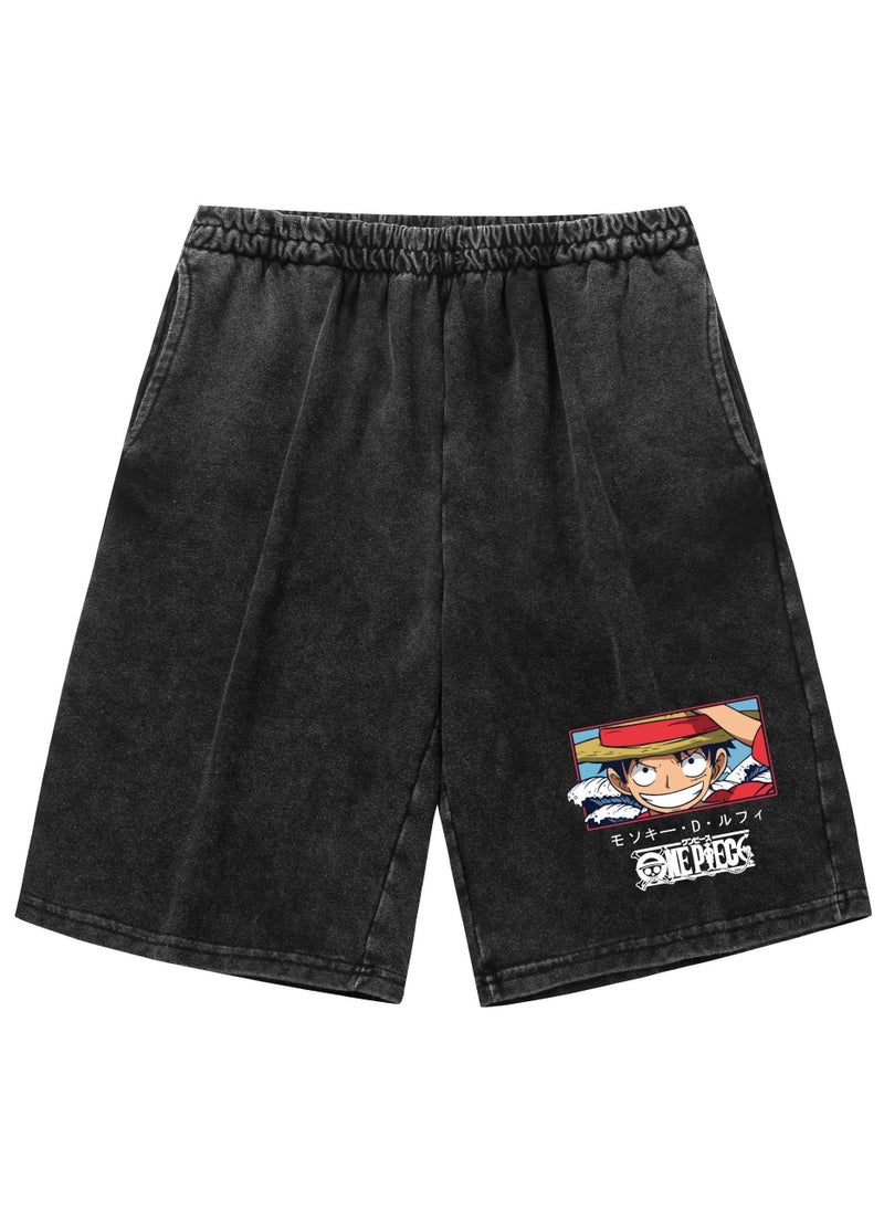KUYING Summer One Piece Loose Print Casual Shorts  - Image 1