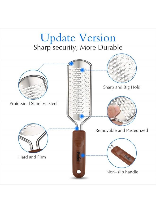 Pefei Professional Pedicure Foot File, Colossal Stainless Steel Detachable Foot Scrubber, Hard Skin Removers Pedicure Rasp for Wet and Dry Feet - Image 2