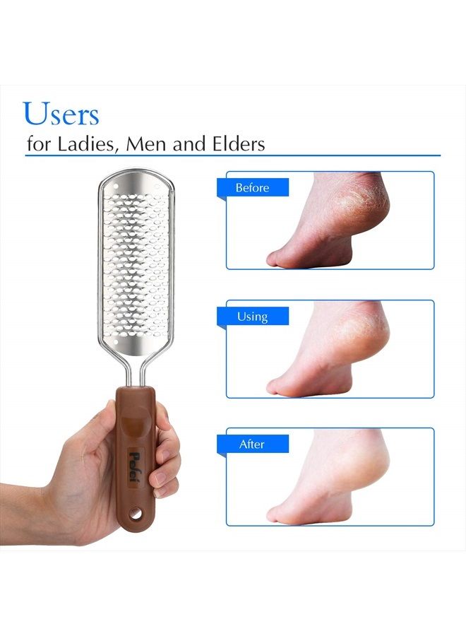 Pefei Professional Pedicure Foot File, Colossal Stainless Steel Detachable Foot Scrubber, Hard Skin Removers Pedicure Rasp for Wet and Dry Feet - Image 4