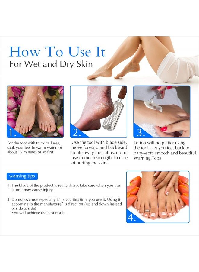 Pefei Professional Pedicure Foot File, Colossal Stainless Steel Detachable Foot Scrubber, Hard Skin Removers Pedicure Rasp for Wet and Dry Feet - Image 5