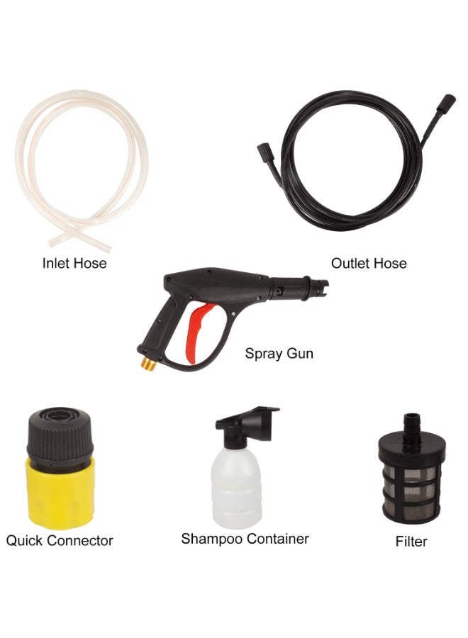 BlueFire High Pressure Washer 1800W Copper Winding Motor | Self-Suction Car Washer with Induction Motor | 9~12 Bar Silent Operation | Portable Jet Cleaner for Cars, Bikes, Home & Garden | Multi-Nozzle Quick Connect System | Low Noise & Maintenance-Free Power Cleaning Machine - Image 3