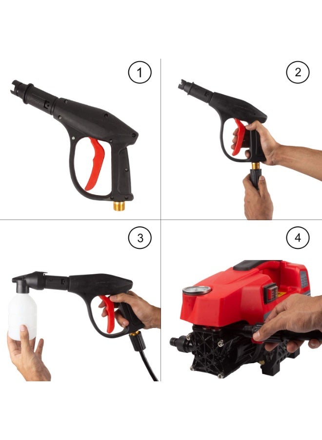 BlueFire High Pressure Washer 1800W Copper Winding Motor | Self-Suction Car Washer with Induction Motor | 9~12 Bar Silent Operation | Portable Jet Cleaner for Cars, Bikes, Home & Garden | Multi-Nozzle Quick Connect System | Low Noise & Maintenance-Free Power Cleaning Machine - Image 4