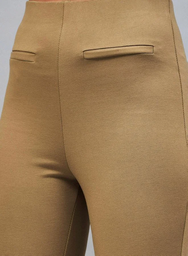 SASSAFRAS High Rise Pocket Detail Flared Pants by Styli