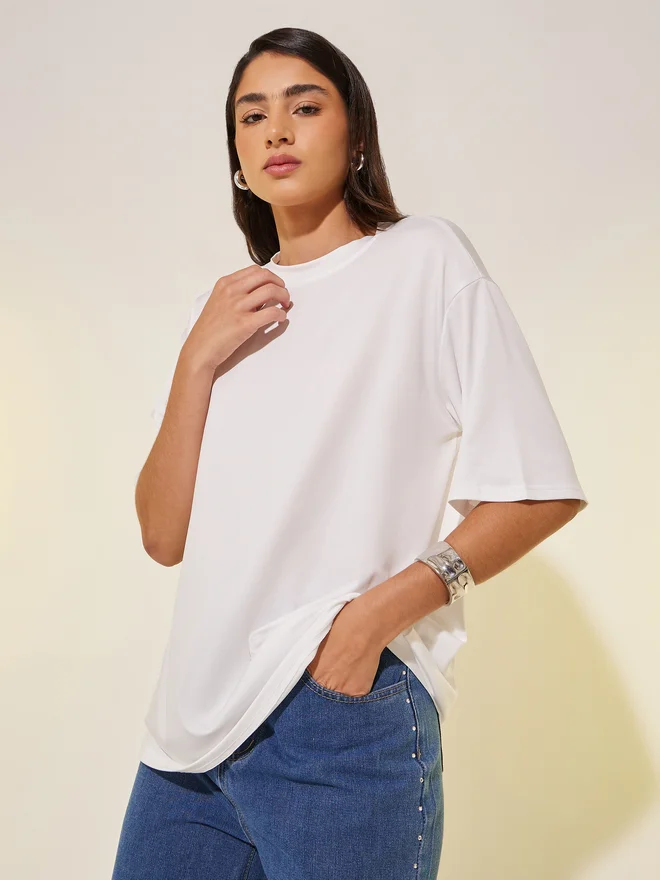 Take Two Take Two Round Neck Slogan Print T-Shirt