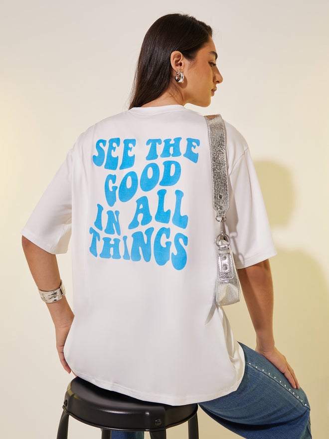 Take Two Take Two Round Neck Slogan Print T-Shirt  - Image 1