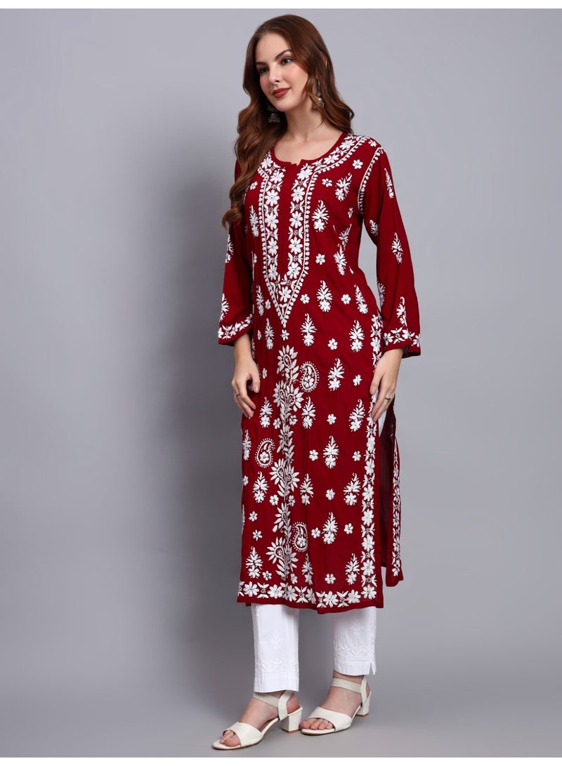 الايا كورتا مودال مطرزة يدويًا للنساء من شيكانكاري -AL4042 - Image 3