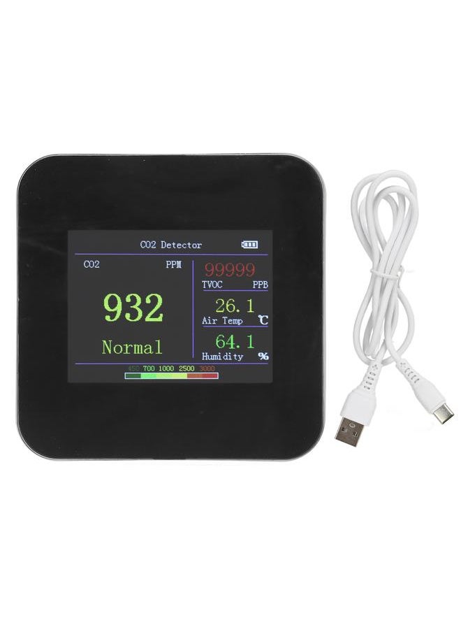 Thoraya Air Quality Monitor Indoor Detector Temperature Meter Humidity Tester Type C Charging Sensor with Built in Battery KB2: CO2 Monitor  - Image 1