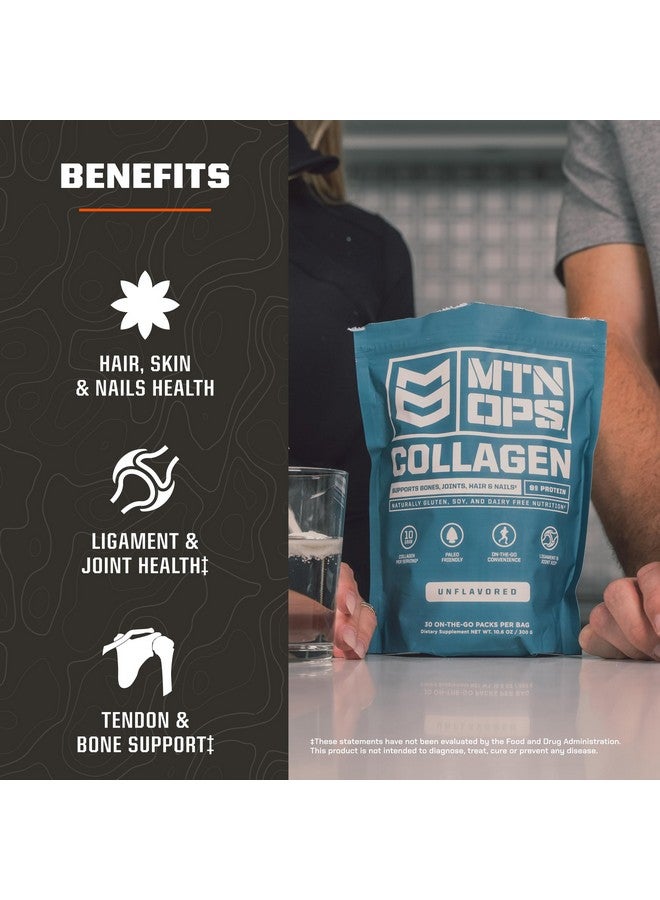 MTN OPS MTN OPS Collagen Protein Powder On-The-Go Packs, 30 Packs per Bag of Unflavored, Highly Digestible Protein with 9g of Protein per Serving  - Image 3