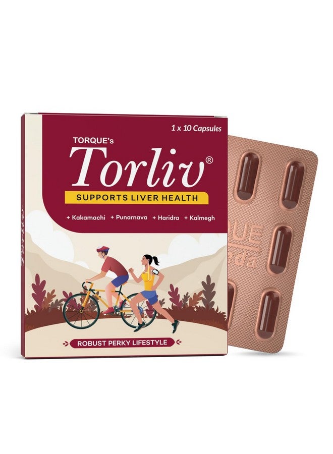Torque Torliv Ayurvedic Liver Detox Capsules | Supplement For Fatty Liver |Helps To Manage Jaundice, Weak Liver Functions, Indigestion, Constipation 10 Capsules  - Image 1