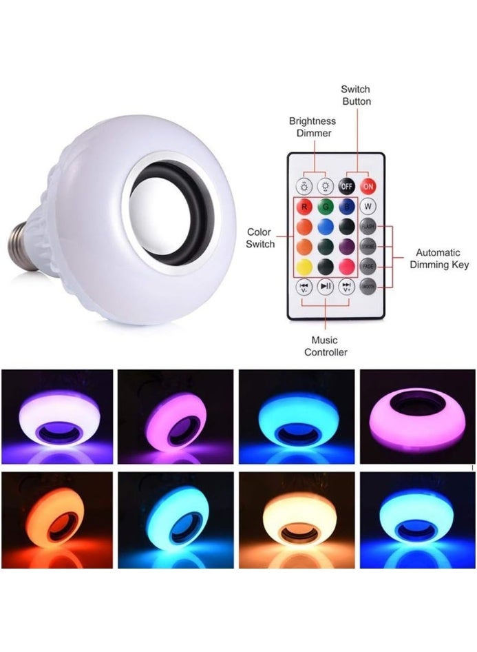 LED bulb smart speaker with Bluetooth and remote control, plays music in a bulb design with LED lighting, wireless. - Image 2