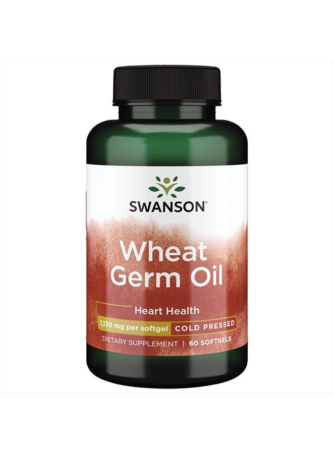 SWANSON Cold-Pressed Wheat Germ Oil 1130 Milligrams 60 Sgels - Image 1