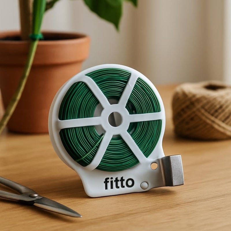 FITTO لفة رباط أخضر فيتو - 30 متر (100 قدم) لتأمين النباتات والكابلات - Image 2