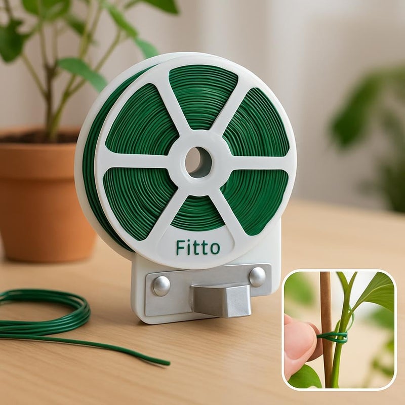 FITTO لفة رباط أخضر فيتو - 30 متر (100 قدم) لتأمين النباتات والكابلات - Image 3